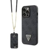 Guess GUHCP13LP4TDSCPK Apple iPhone 13 Pro / 13 6.1″ juodos spalvos kietas dėklas Crossbody 4G Metal Logo