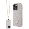 Guess GUHCP13LP4TDSCPP Apple iPhone 13 Pro / 13 6.1″ rožinės spalvos kietas dėklas Crossbody 4G Metal Logo