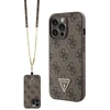 Guess GUHCP13LP4TDSCPW Apple iPhone 13 Pro / 13 6.1″ rudos spalvos kietas dėklas Crossbody 4G Metal Logo