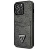 Guess GUHCP13LP4TPK iPhone 13 Pro / 13 6.1 juodas/juodas deklas 4G Triangle Logo Cardslot