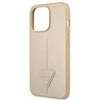 Guess GUHCP13LPSATLE iPhone 13 Pro / 13 6,1 smėlio/smėlio spalvos deklas SaffianoTriangle Logo