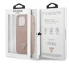Guess GUHCP13LPSATPP iPhone 13 Pro / 13 6,1 rožinis / rožinis deklas SaffianoTriangle Logo Cardslot