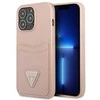 Guess GUHCP13LPSATPP iPhone 13 Pro / 13 6,1 rožinis / rožinis deklas SaffianoTriangle Logo Cardslot