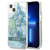 Guess GUHCP13MLFLSN Apple iPhone 13 / 14 / 15 6,1″ žalias kietas dėklas Flower Liquid Glitter