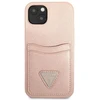Apple iPhone 13 Guess dėklas Saffianotriangle Logo Cardslot (GUHCP13MPSATPP) rožinės spalvos