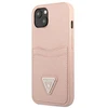 Apple iPhone 13 Guess dėklas Saffianotriangle Logo Cardslot (GUHCP13MPSATPP) rožinės spalvos