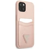 Apple iPhone 13 Guess dėklas Saffianotriangle Logo Cardslot (GUHCP13MPSATPP) rožinės spalvos