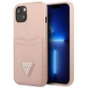Apple iPhone 13 Guess dėklas Saffianotriangle Logo Cardslot (GUHCP13MPSATPP) rožinės spalvos
