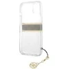 Dėklas GUESS HARD CASE GUHCP13SKB4GBR IPHONE 13 MINI RUDA DIRŽELĖ CHARM SKAIDRUS