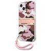 Guess GUHCP13SKCABPI iPhone 13 mini 5,4 colio rožinis/rožinis kietas dėklas Camo Strap Collection