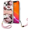 Guess GUHCP13SKCABPI iPhone 13 mini 5,4 colio rožinis/rožinis kietas dėklas Camo Strap Collection