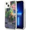 Dėklas GUESS GUHCP13SLFLSB IPHONE 13 MINI 5.4 "Mėlynas/Mėlynas HARDCASE FLOWER LIQUID GLITTER