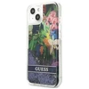 Dėklas GUESS GUHCP13SLFLSB IPHONE 13 MINI 5.4 "Mėlynas/Mėlynas HARDCASE FLOWER LIQUID GLITTER