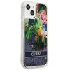 Dėklas GUESS GUHCP13SLFLSB IPHONE 13 MINI 5.4 "Mėlynas/Mėlynas HARDCASE FLOWER LIQUID GLITTER