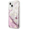 Dėklas GUESS HARDCASE 4G GUHCP13SLGPEPI IPHONE 13 MINI PEONY LIQUID GLITTER Rožinis