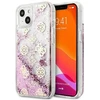 Dėklas GUESS HARDCASE 4G GUHCP13SLGPEPI IPHONE 13 MINI PEONY LIQUID GLITTER Rožinis