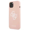 Guess GUHCP13SLS4GWPI Apple iPhone 13 mini 5,4″ rožinės spalvos kietas dėklas Silicone 4G Logo