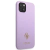 Guess GUHCP13SPS4MU iPhone 13 mini 5,4″ violetinės spalvos kietas dėklas Saffiano 4G Small Metal Logo