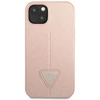 Guess GUHCP13SPSATLP Apple iPhone 13 mini 5,4″ rožinės spalvos kietas dėklas SaffianoTriangle Logo