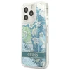 Guess GUHCP13XLFLSN Apple iPhone 13 Pro Max 6,7″ žalias kietas dėklas Flower Liquid Glitter