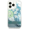 Guess GUHCP13XLFLSN Apple iPhone 13 Pro Max 6,7″ žalias kietas dėklas Flower Liquid Glitter