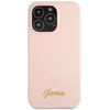 Guess GUHCP13XLSLMGLP Apple iPhone 13 Pro Max 6.7″ light rožinės spalvos kietas dėklas Silicone Script Gold Log