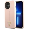 Guess GUHCP13XSLTGP Apple iPhone 13 Pro Max 6,7″ rožinės spalvos kietas dėklas Silicone Triangle
