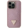 Guess GUHCP14LHDGTPP iPhone 14 Pro 6,1 rožinės/rožinės spalvos deklas su akmenukais Rhinestone Triangle