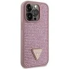 Guess GUHCP14LHDGTPP iPhone 14 Pro 6,1 rožinės/rožinės spalvos deklas su akmenukais Rhinestone Triangle