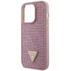 Guess GUHCP14LHDGTPP iPhone 14 Pro 6,1 rožinės/rožinės spalvos deklas su akmenukais Rhinestone Triangle