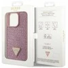 Guess GUHCP14LHDGTPP iPhone 14 Pro 6,1 rožinės/rožinės spalvos deklas su akmenukais Rhinestone Triangle