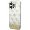 Guess GUHCP14LHG4MHG Apple iPhone 14 Pro 6,1″ auksinis kietas dėklas 4G Pattern Script