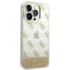 Guess GUHCP14LHG4MHG Apple iPhone 14 Pro 6,1″ auksinis kietas dėklas 4G Pattern Script