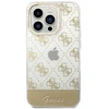 Guess GUHCP14LHG4MHG Apple iPhone 14 Pro 6,1″ auksinis kietas dėklas 4G Pattern Script