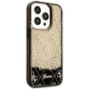 Guess GUHCP14LLC4PSGK iPhone 14 Pro 6.1″ juodos spalvos kietas dėklas Liquid Glitter 4G Transculent