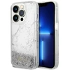 Guess GUHCP14LLCSGSGH Apple iPhone 14 Pro 6.1″ baltos spalvos kietas dėklas Liquid Glitter Marble