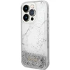 Guess GUHCP14LLCSGSGH Apple iPhone 14 Pro 6.1″ baltos spalvos kietas dėklas Liquid Glitter Marble