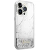 Guess GUHCP14LLCSGSGH Apple iPhone 14 Pro 6.1″ baltos spalvos kietas dėklas Liquid Glitter Marble