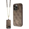 Guess GUHCP14LP4TDSCPW Apple iPhone 14 Pro 6.1″ rudos spalvos kietas dėklas Crossbody 4G Metal Logo