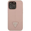 Guess GUHCP14LPSATLP Apple iPhone 14 Pro 6,1″ rožinės spalvos kietas dėklas SaffianoTriangle Logo