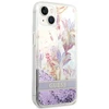 Dėklas GUESS GUHCP14MLFLSU IPHONE 14 PLUS / 15 PLUS 6.7 "PURPLE / PURPLE HARDCASE FLOWER LIQUID GLITTER
