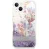Dėklas GUESS GUHCP14MLFLSU IPHONE 14 PLUS / 15 PLUS 6.7 "PURPLE / PURPLE HARDCASE FLOWER LIQUID GLITTER