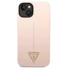 Guess dėklas, skirtas iPhone 14 Plus 6,7 GUHCP14MSLTGP rožinis kietas dėklas, skirtas Silicone Line – trikampis