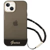 Dėklas Guess GUHCP14SHGCOHK Apple iPhone 14 / 15 / 13 6.1″ juodos spalvos hardcase Translucent Pearl Strap