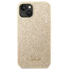 Guess GUHCP14SHGGSHD Apple iPhone 14 / 15 / 13 6.1″ auksinis kietas dėklas Glitter Script