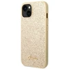 Guess GUHCP14SHGGSHD Apple iPhone 14 / 15 / 13 6.1″ auksinis kietas dėklas Glitter Script