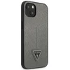 Guess GUHCP14SPSATLG Apple iPhone 14 / 15 / 13 6.1″ sidabrinis kietas dėklas SaffianoTriangle Logo