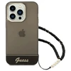 Dėklas GUESS GUHCP14XHGCOHK IPHONE 14 PRO MAX 6.7 "Juodas/Juodas HARDCASE TRANSLUENT PEARL STRAP