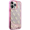 Guess GUHCP14XLC4PSGP Apple iPhone 14 Pro Max 6.7″ rožinės spalvos kietas dėklas Liquid Glitter 4G Transculent