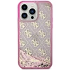 Guess GUHCP14XLC4PSGP Apple iPhone 14 Pro Max 6.7″ rožinės spalvos kietas dėklas Liquid Glitter 4G Transculent
